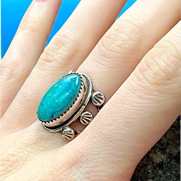 🌺Vintage P. McCray Navajo Sterling Turquoise Ring - Picture 11 of 15